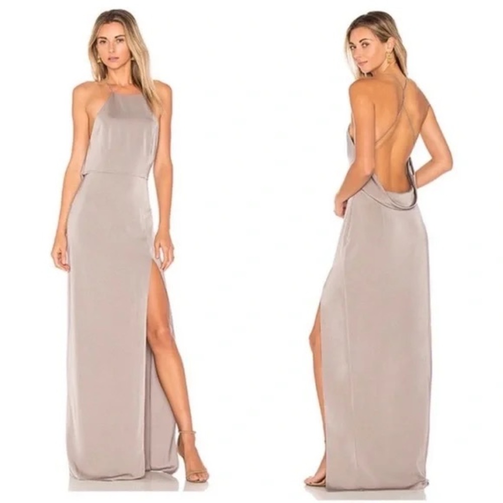Lovers and Friends grey maxi - open back “shayla”